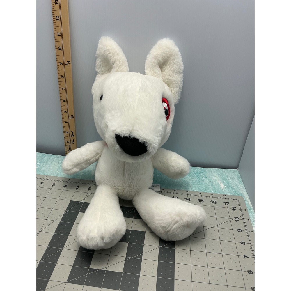 Target Bullseye Dog Plush‎ Stuffed Animal White Red Eye Target Mascot Toy